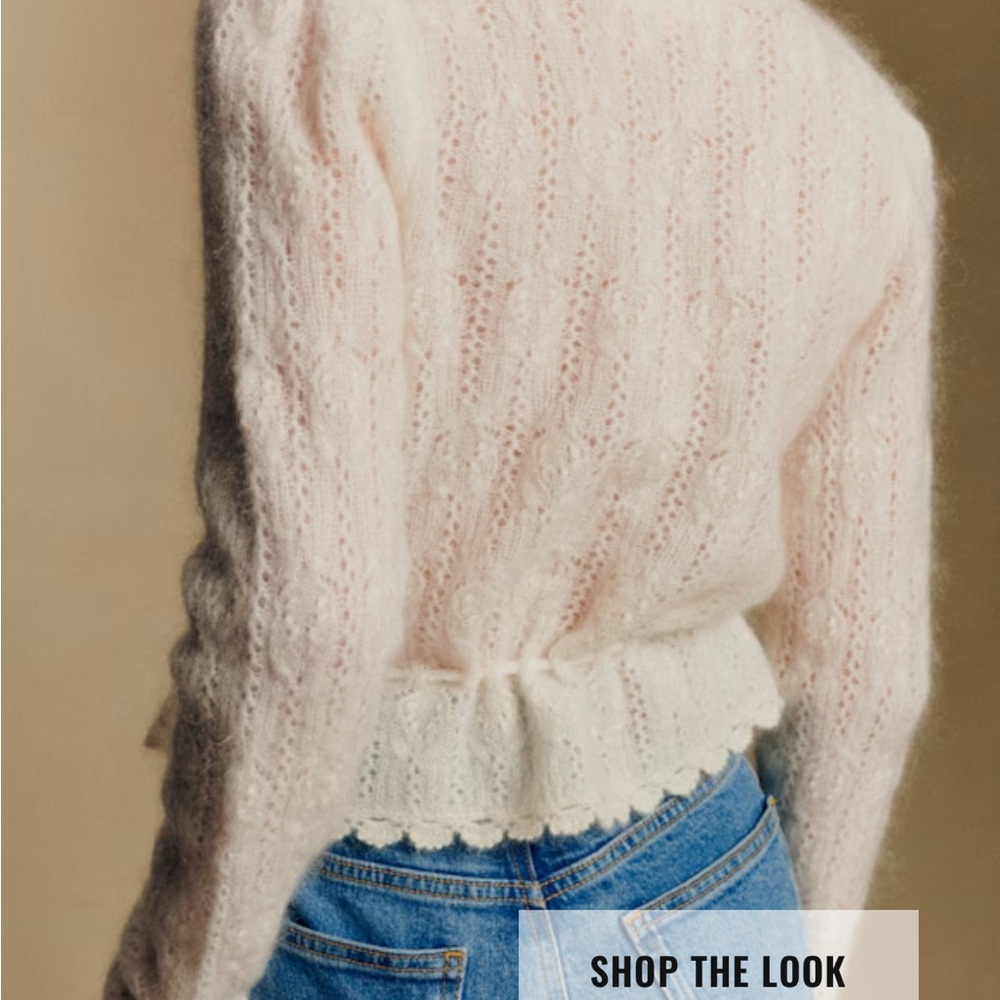 Sezane Cream Cardigan Sweater - Picture 3 of 6